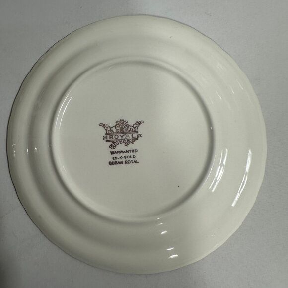 Vintage Royal China Quban Warranted 22K Gold Roses 7” Decorative/ Dessert Plate - Picture 6 of 9